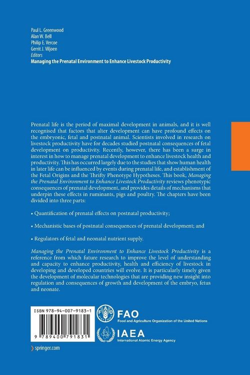 Produktbild: Managing the Prenatal Environment to Enhance Livestock Productivity