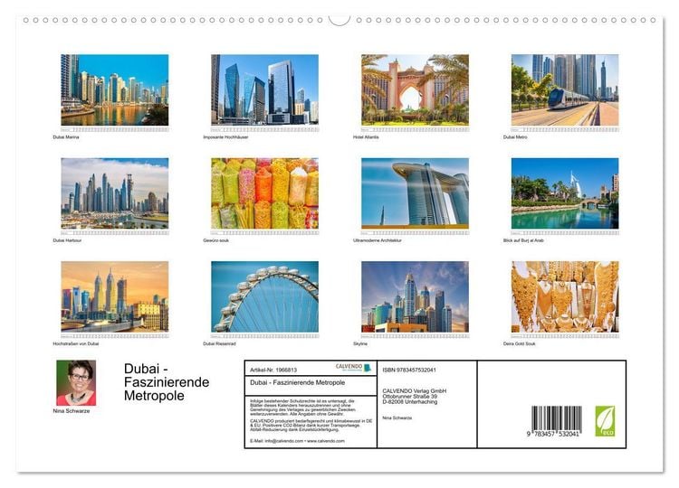 Produktbild: Dubai - Faszinierende Metropole (hochwertiger Premium Wandkalender 2026 DIN A2 quer), Kunstdruck in Hochglanz