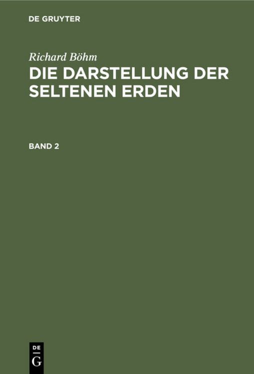 Produktbild: Die Darstellung der seltenen Erden. Band 2
