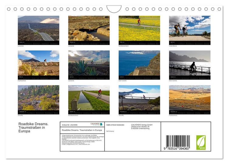 Produktbild: Roadbike Dreams. Traumstra&szlig;en in Europa (Wandkalender 2026 DIN A4 quer), CALVENDO Monatskalender