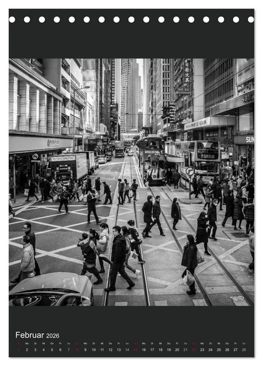 Produktbild: Hongkong schwarzwei&szlig; (Tischkalender 2026 DIN A5 hoch), CALVENDO Monatskalender