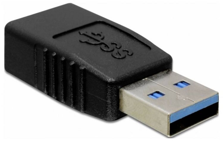 Produktbild: Delock USB 2.0 Adapter [1x USB 2.0 Stecker A - 1x USB 2.0 Buchse A] 65174