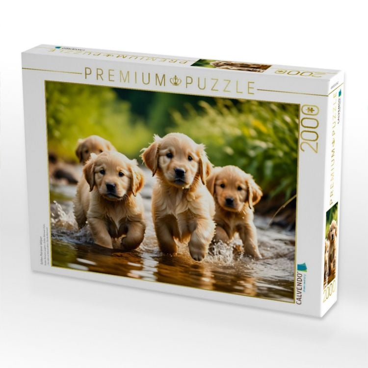 Produktbild: CALVENDO Puzzle Golden Retriever Welpen | 2000 Teile Lege-Gr&ouml;&szlig;e 90x67cm Foto-Puzzle f&uuml;r gl&uuml;ckliche Stunden