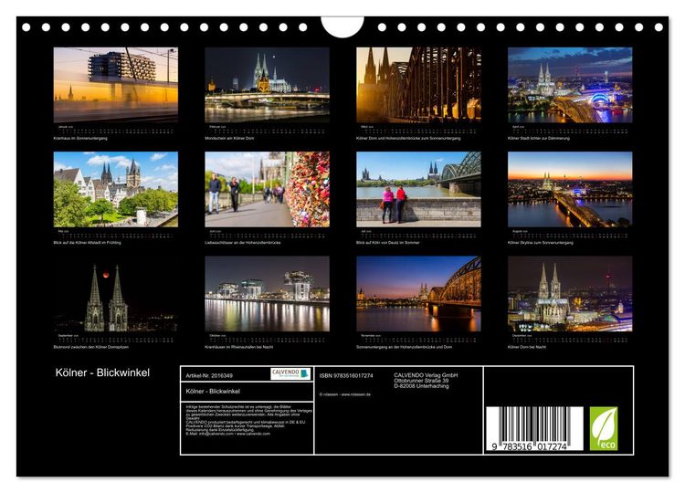 Produktbild: K&ouml;lner - Blickwinkel (Wandkalender 2026 DIN A4 quer), CALVENDO Monatskalender