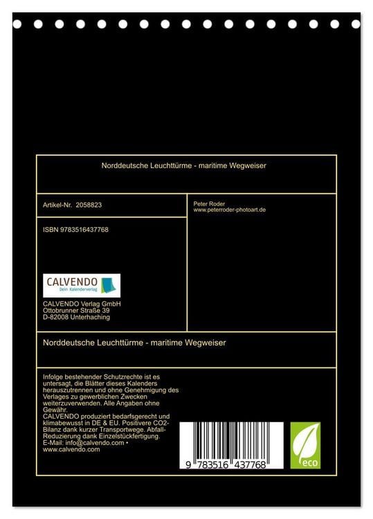 Produktbild: Norddeutsche Leuchtt&uuml;rme - maritime Wegweiser (Tischkalender 2026 DIN A5 hoch), CALVENDO Monatskalender