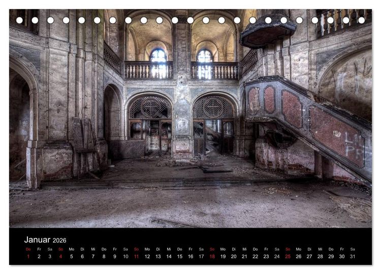 Produktbild: Verlassene Ort - Kirchen (Tischkalender 2026 DIN A5 quer), CALVENDO Monatskalender