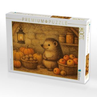 Produktbild: CALVENDO Puzzle Vorratsgl&uuml;ck - Der Igel und sein Keller | 1000 Teile Lege-Gr&ouml;&szlig;e 64x48cm Foto-Puzzle f&uuml;r gl&uuml;ckliche Stunden