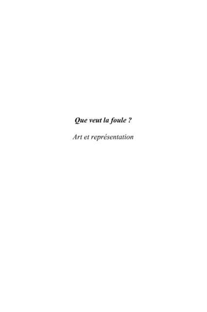 Produktbild: Que veut la foule