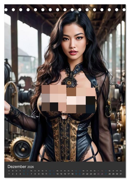 Produktbild: Sinnlicher Steampunk (Tischkalender 2026 DIN A5 hoch), CALVENDO Monatskalender