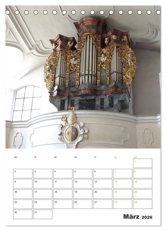 Produktbild: Orgeln zum Verlieben! (Tischkalender 2026 DIN A5 hoch), CALVENDO Monatskalender