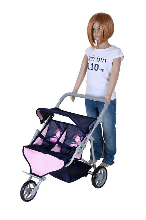 Knorrtoys® Puppenwagen »Duo - Jeans Grey«, für Zwillinge