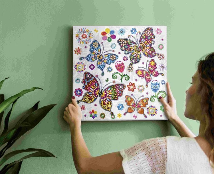 Produktbild: URSUS Erwachsenen-Bastelsets Diamond Painting, Diamanten Mandala Schmetterling, Set 9