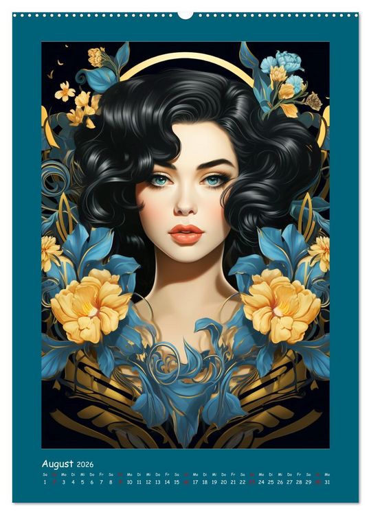 Produktbild: Glanz der Filmdiven. Art Nouveau Paintings im Poster-Stil (hochwertiger Premium Wandkalender 2026 DIN A2 hoch), Kunstdruck in Hochglanz