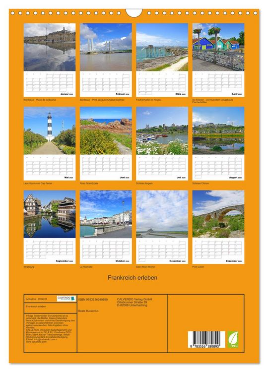 Produktbild: Frankreich erleben (Wandkalender 2026 DIN A3 hoch), CALVENDO Monatskalender