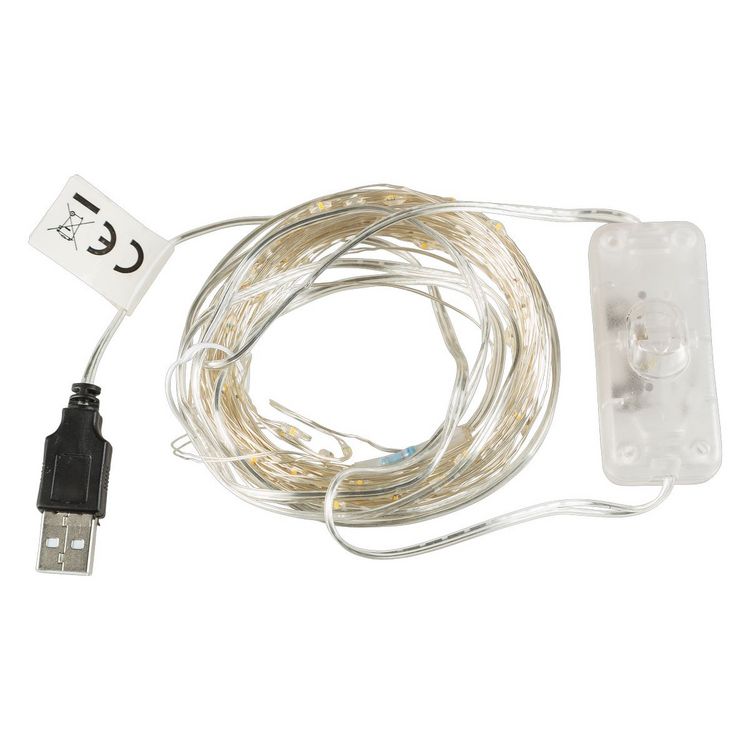 Produktbild: Idena Lichterkette 120 Micro LED warmwei&szlig; mit USB 13,4m