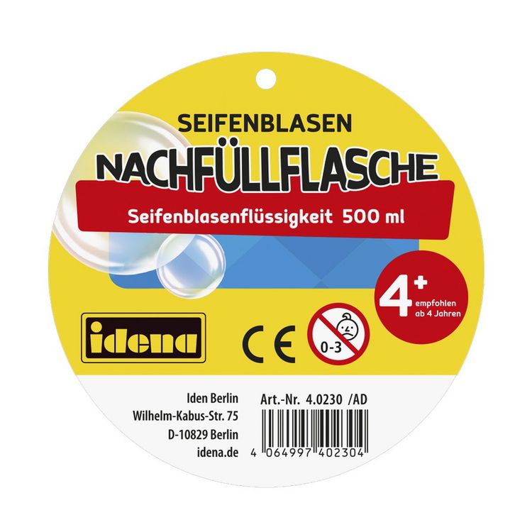 Produktbild: Idena Seifenblasen Nachf&uuml;llflasche 500ml