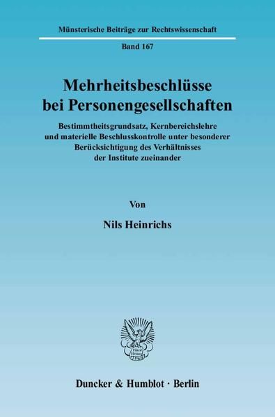Produktbild: Mehrheitsbeschl&uuml;sse bei Personengesellschaften.