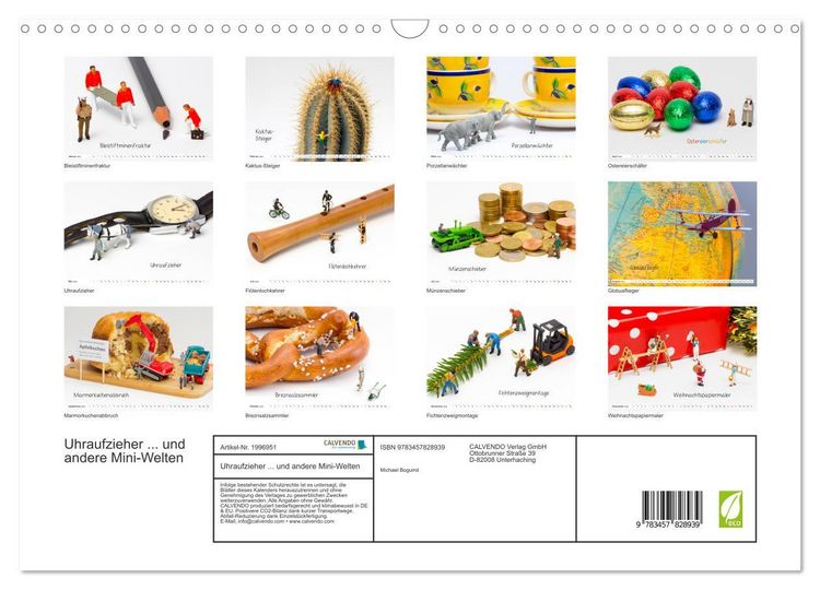 Produktbild: Uhraufzieher ... und andere Mini-Welten (Wandkalender 2026 DIN A3 quer), CALVENDO Monatskalender