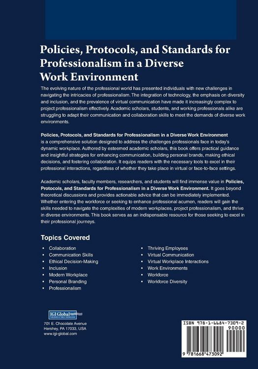 Produktbild: Policies, Protocols, and Standards for Professionalism in a Diverse Work Environment