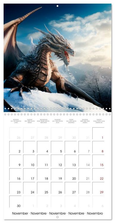 Produktbild: DRAGONS Wings of Power (Wall Calendar 2026 12 &times; 12 Inch) CALVENDO 12 Month Wall Calendar