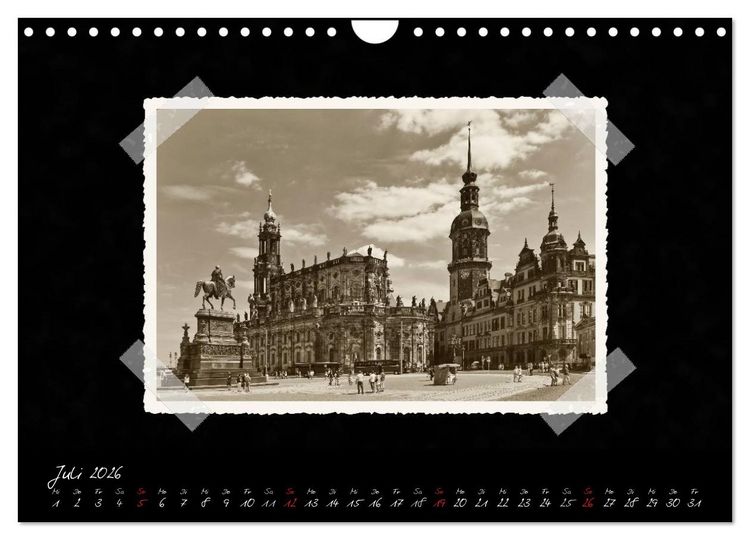 Produktbild: Dresden - Ein Kalender mit Fotografien wie aus einem alten Fotoalbum (Wandkalender 2026 DIN A4 quer), CALVENDO Monatskalender