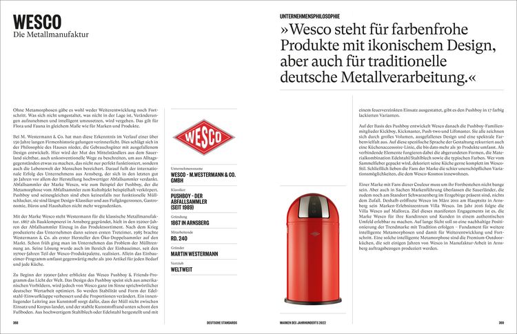 Produktbild: Deutsche Standards &ndash; Marken des Jahrhunderts 2022