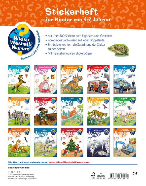 Wieso? Weshalb? Warum? Stickerheft - Heimische Tiere