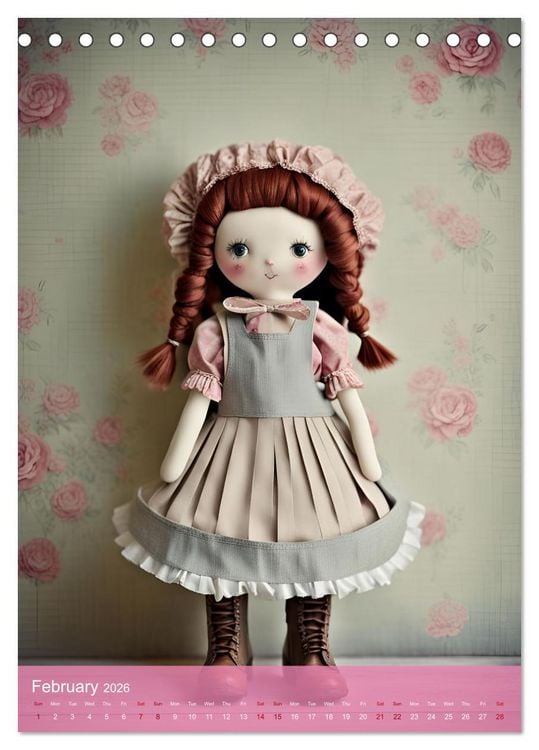 Produktbild: Romantic Dolls (Desk Calendar 2026 DIN A5 portrait), CALVENDO 12 Month DeskCalendar