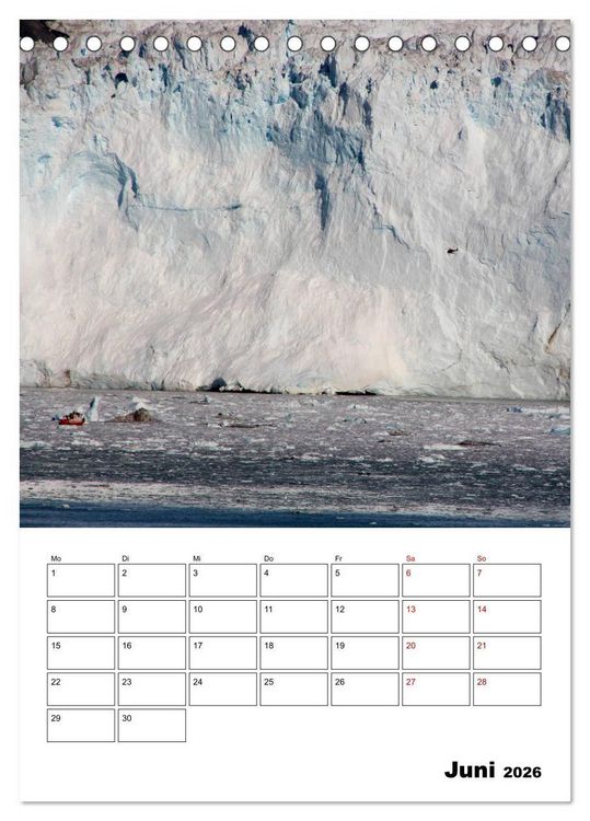 Produktbild: Die Eisberge von Ilulissat (Tischkalender 2026 DIN A5 hoch), CALVENDO Monatskalender