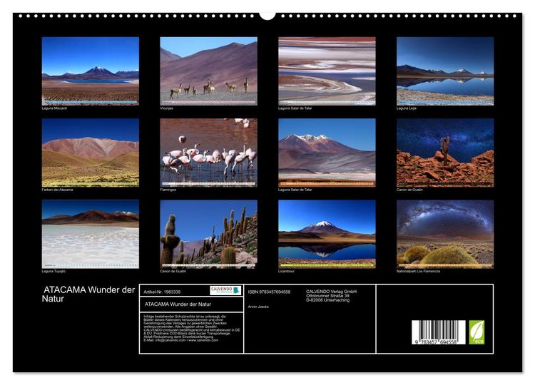 Produktbild: ATACAMA Wunder der Natur (hochwertiger Premium Wandkalender 2026 DIN A2 quer), Kunstdruck in Hochglanz