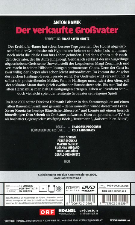 Produktbild: Der verkaufte Grossvater (Anton Hamik) - Edition Josefstadt