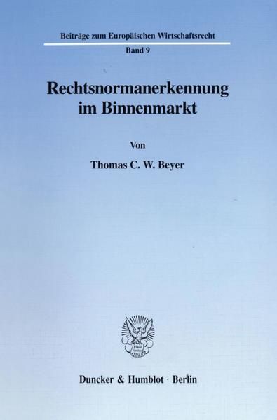 Produktbild: Rechtsnormanerkennung im Binnenmarkt.
