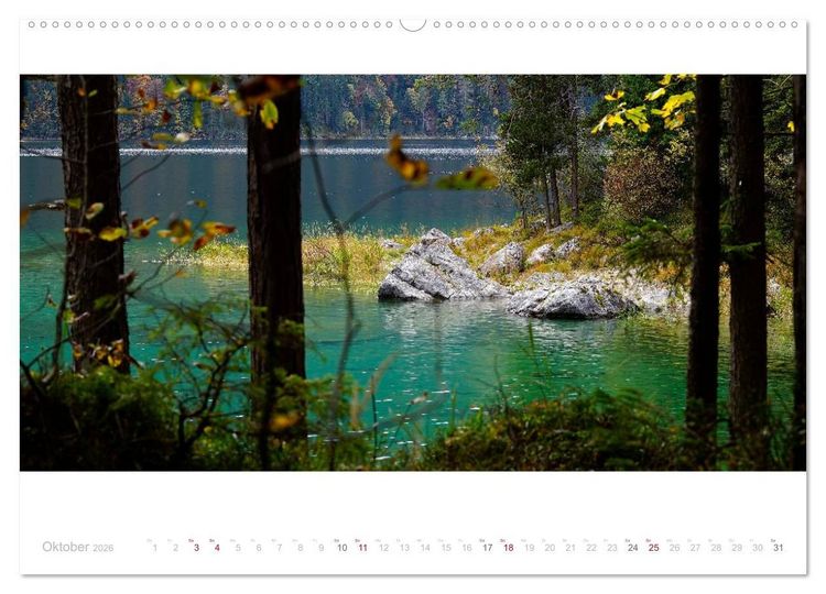 Produktbild: Unterwegs am Eibsee (hochwertiger Premium Wandkalender 2026 DIN A2 quer), Kunstdruck in Hochglanz