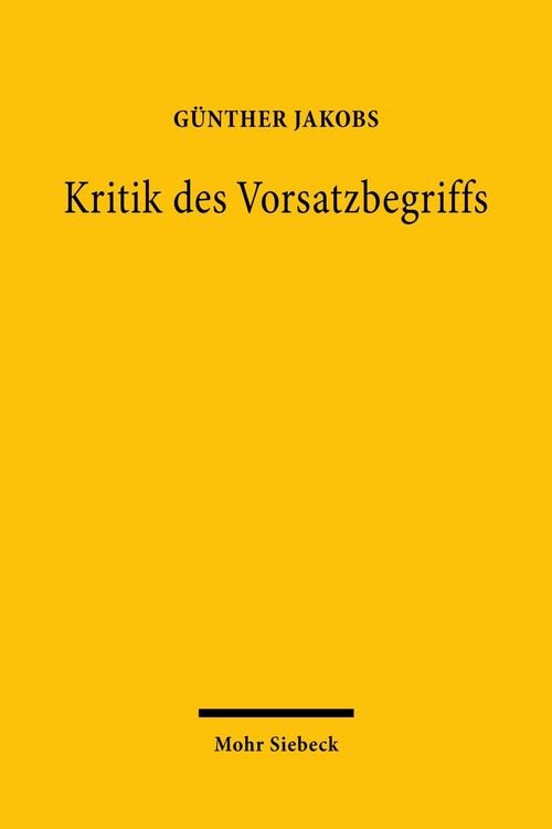 Produktbild: Kritik des Vorsatzbegriffs