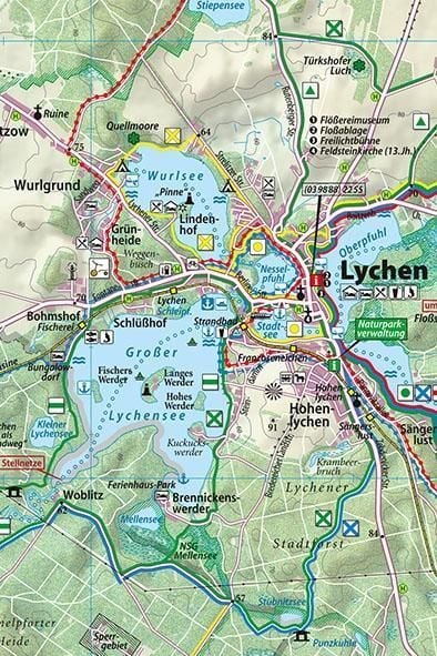 Produktbild: Klemmer Pocket Rad-, Wander- und Paddelkarte Lychen - F&uuml;rstenberg/Havel