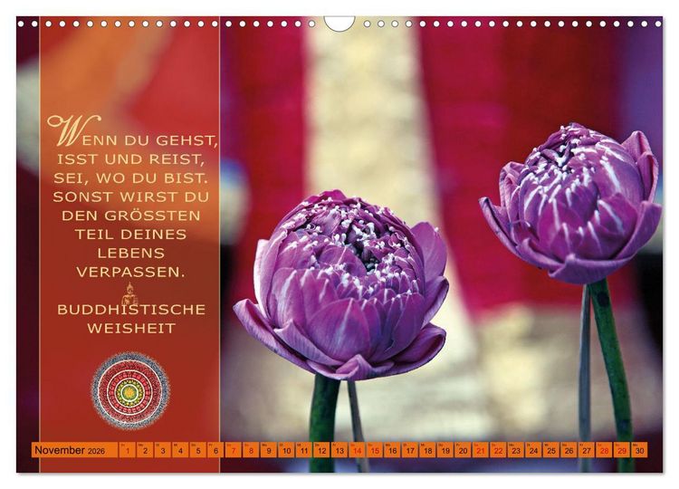 Produktbild: Unterwegs zur Erleuchtung Buddhistische Weisheiten (Wandkalender 2026 DIN A3 quer), CALVENDO Monatskalender