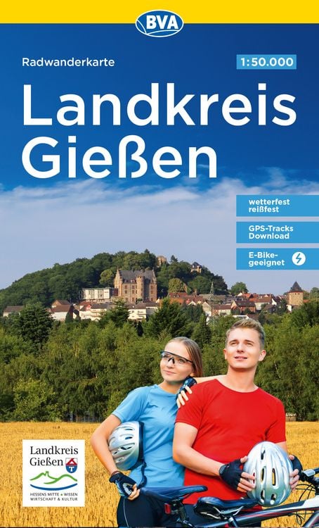 Produktbild: BVA Radwanderkarte Landkreis Gießen 1:50.000, reiß- und wetterfest, GPS-Tracks Download, E-Bike geeignet