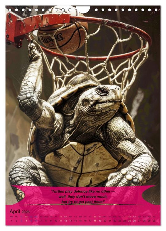 Produktbild: Basketball with funny animals (Wall Calendar 2026 DIN A4 portrait), CALVENDO 12 Month Wall Calendar