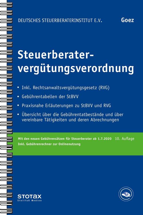 Produktbild: Goez, C: Steuerberaterverg&uuml;tungsverordnung
