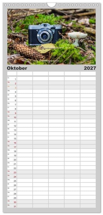 Produktbild: Familienplaner 2027 - Alte Fotoapparate, Augenzeugen der Zeit mit 5 Spalten (Wandkalender, 21 x 45 cm) CALVENDO