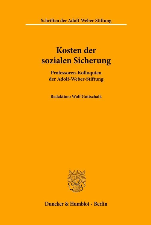 Produktbild: Kosten der sozialen Sicherung.