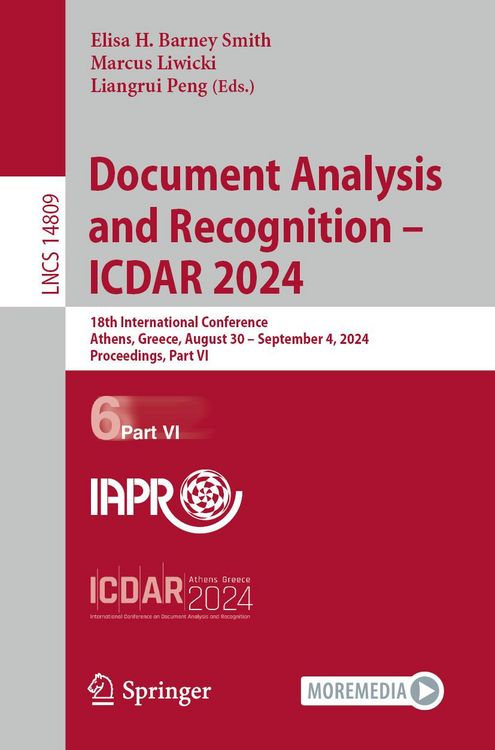 Produktbild: Document Analysis and Recognition - ICDAR 2024