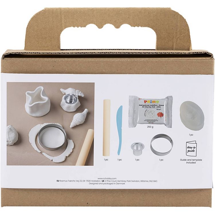 Produktbild: Creativ Company Mini Kreativ Set Modellieren, Kerzenhalter mit Muscheln, Creme