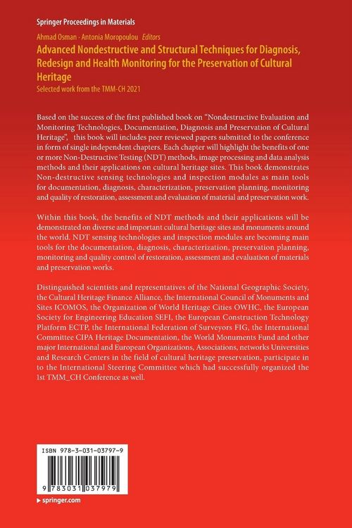 Produktbild: Advanced Nondestructive and Structural Techniques for Diagnosis, Redesign and Health Monitoring for the Preservation of Cultural Heritage