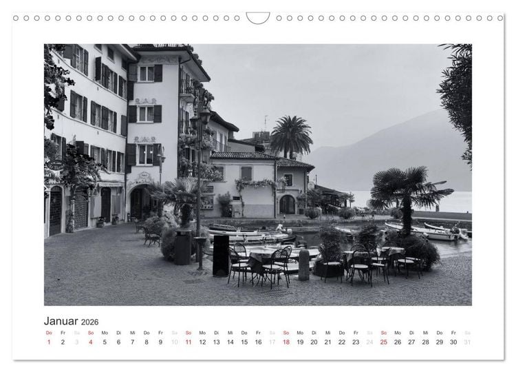 Produktbild: Limone sul Garda schwarzwei&szlig; (Wandkalender 2026 DIN A3 quer), CALVENDO Monatskalender