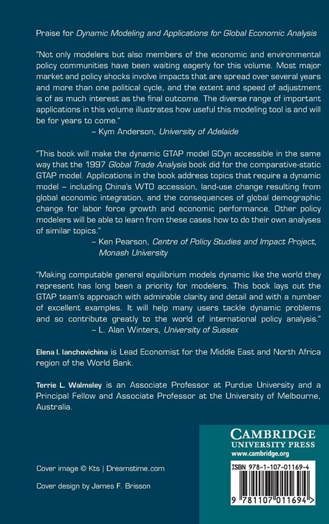 Produktbild: Dynamic Modeling and Applications for Global Economic Analysis
