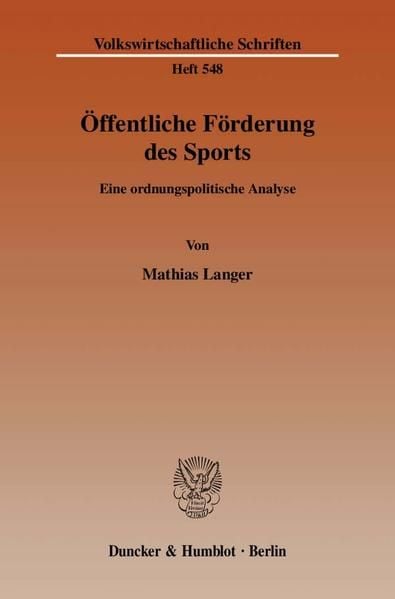 Produktbild: &Ouml;ffentliche F&ouml;rderung des Sports.