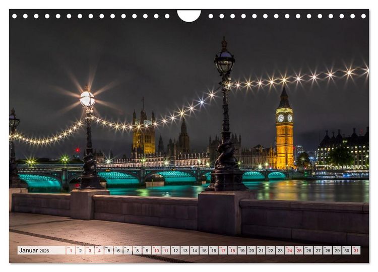Produktbild: LONDON Magie einer Metropole (Wandkalender 2026 DIN A4 quer), CALVENDO Monatskalender