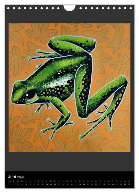 Produktbild: Acrylic paintings - Pfeilgiftfr&ouml;sche und Cham&auml;leons (Wandkalender 2026 DIN A4 hoch), CALVENDO Monatskalender