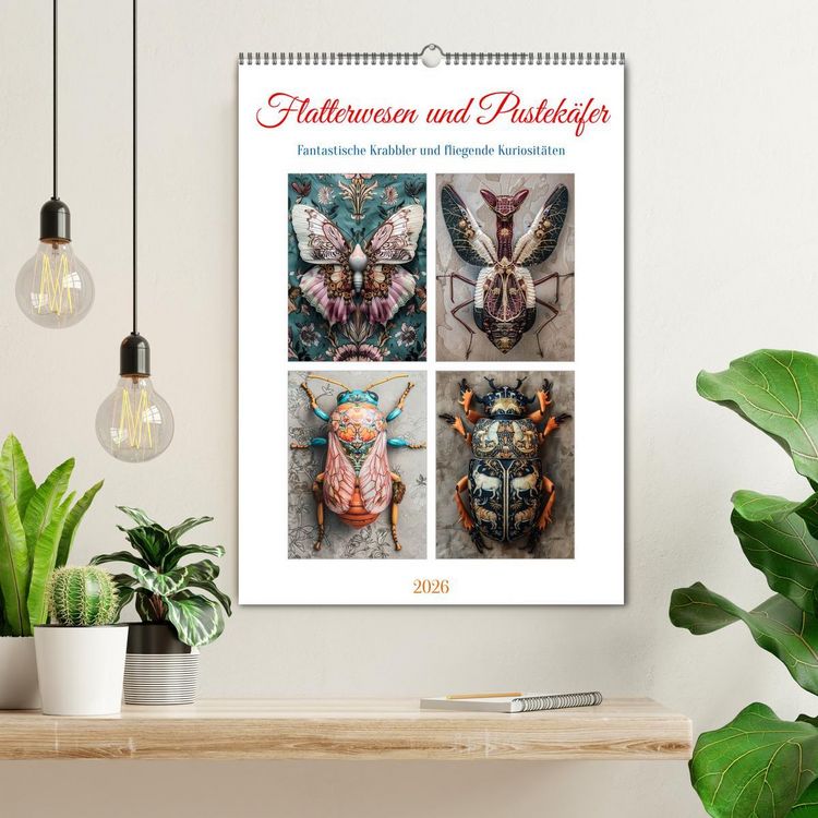 Produktbild: Flatterwesen und Pustek&auml;fer (Wandkalender 2026 DIN A2 hoch), CALVENDO Monatskalender